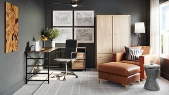 Contemporary, Glam, Industrial, Midcentury Modern Office by Havenly Interior Designer Amanda