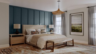 Bohemian, Coastal, Midcentury Modern Bedroom by Havenly Interior Designer November