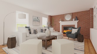 Coastal, Transitional, Minimal Living Room by Havenly Interior Designer Katherin