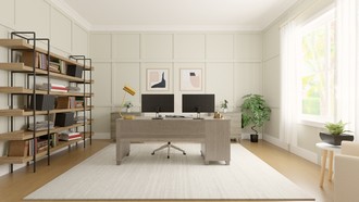 Bohemian, Glam, Midcentury Modern, Scandinavian Office by Havenly Interior Designer Nicole