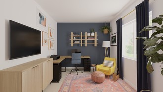 Bohemian, Midcentury Modern Office by Havenly Interior Designer Ivan