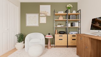 Bohemian, Midcentury Modern Office by Havenly Interior Designer Katherin