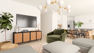 Contemporary, Bohemian, Transitional Living Room by Havenly Interior Designer Camila