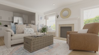 Bohemian, Coastal, Traditional Living Room by Havenly Interior Designer Melissa