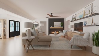 Eclectic, Coastal, Traditional Living Room by Havenly Interior Designer Jennifer
