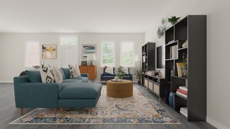 Eclectic, Bohemian, Midcentury Modern Living Room by Havenly Interior Designer Austin