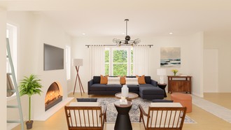 Coastal, Midcentury Modern Living Room by Havenly Interior Designer Jack