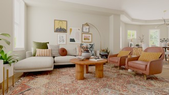 Bohemian, Global, Midcentury Modern Living Room by Havenly Interior Designer Julieta