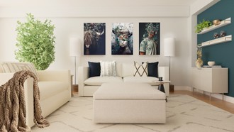 Modern, Eclectic, Glam Living Room by Havenly Interior Designer Hayley