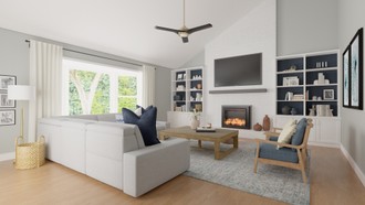 Contemporary, Coastal Living Room by Havenly Interior Designer Linda