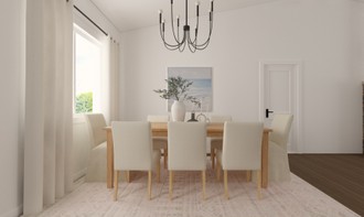 Classic, Coastal, Transitional Dining Room by Havenly Interior Designer Sarah