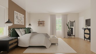 Contemporary, Bohemian, Rustic Bedroom by Havenly Interior Designer Angelica