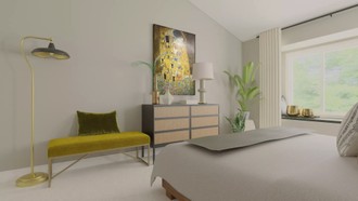 Bohemian, Transitional, Midcentury Modern Bedroom by Havenly Interior Designer Robyn