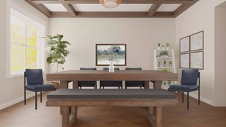 Rustic, Midcentury Modern Dining Room by Havenly Interior Designer Estefania