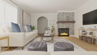 Modern, Coastal, Glam Living Room by Havenly Interior Designer Julieta