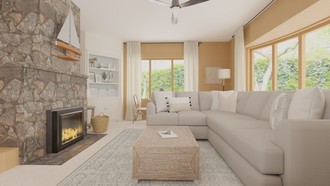 Contemporary, Coastal, Transitional Living Room by Havenly Interior Designer Linda
