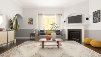 Bohemian, Midcentury Modern, Scandinavian Living Room by Havenly Interior Designer Nicole