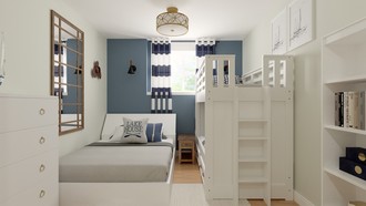 Coastal, Transitional, Scandinavian Bedroom by Havenly Interior Designer Jack