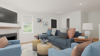 Bohemian, Midcentury Modern Living Room by Havenly Interior Designer Katie