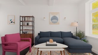 Bohemian, Midcentury Modern Living Room by Havenly Interior Designer Daniela