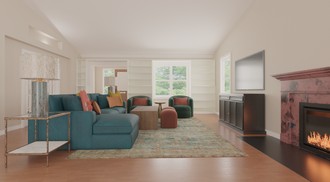Eclectic, Bohemian, Global, Scandinavian Living Room by Havenly Interior Designer Danie