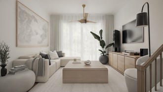 Bohemian, Midcentury Modern, Minimal Living Room by Havenly Interior Designer Franco