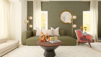Contemporary, Modern, Bohemian, Midcentury Modern Living Room by Havenly Interior Designer Nicole