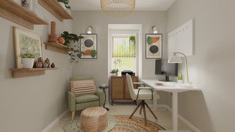 Bohemian, Transitional Office by Havenly Interior Designer Angie
