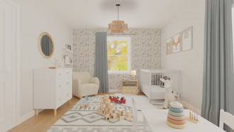 Coastal, Transitional, Scandinavian Nursery by Havenly Interior Designer Elisa