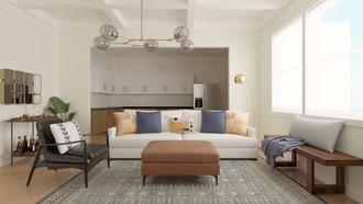 Bohemian, Transitional, Midcentury Modern, Scandinavian Living Room by Havenly Interior Designer Nicole