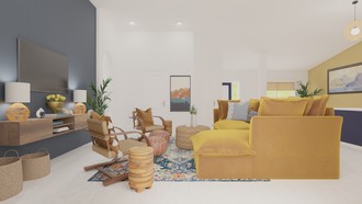 Bohemian, Coastal Living Room by Havenly Interior Designer Lily