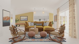 Bohemian, Coastal Living Room by Havenly Interior Designer Lily