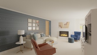 Modern, Farmhouse, Midcentury Modern Living Room by Havenly Interior Designer Florencia