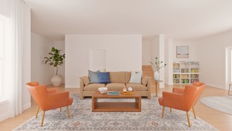 Transitional, Midcentury Modern Living Room by Havenly Interior Designer Sofia