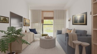 Transitional, Midcentury Modern Living Room by Havenly Interior Designer Natalie