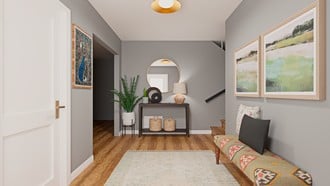 Modern, Bohemian, Farmhouse, Transitional Entryway by Havenly Interior Designer Katherin