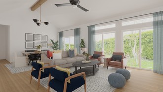 Contemporary, Transitional, Midcentury Modern Living Room by Havenly Interior Designer Lisa
