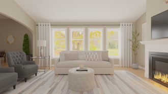 Classic, Glam, Transitional, Classic Contemporary Living Room by Havenly Interior Designer Valeria