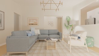 Contemporary, Coastal, Midcentury Modern, Minimal Living Room by Havenly Interior Designer Kait