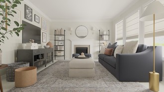 Modern, Industrial, Transitional Living Room by Havenly Interior Designer Brittany
