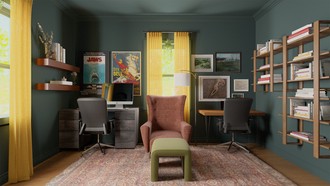 Eclectic, Transitional, Library Office by Havenly Interior Designer Ali