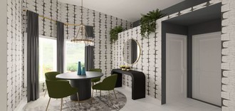 Glam, Transitional Dining Room by Havenly Interior Designer Merry