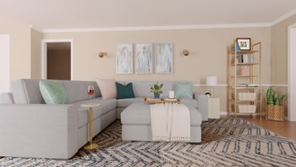Glam, Transitional Living Room by Havenly Interior Designer Estrellita
