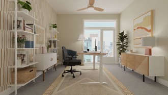 Modern, Bohemian, Midcentury Modern Office by Havenly Interior Designer Ana