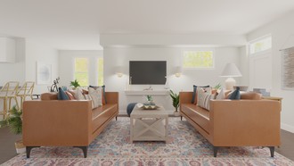 Coastal, Transitional Living Room by Havenly Interior Designer Victor