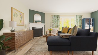 Bohemian, Vintage, Midcentury Modern Living Room by Havenly Interior Designer Jessica
