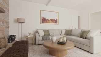 Transitional, Organic Modern, Warm Transitional Living Room by Havenly Interior Designer Natalia