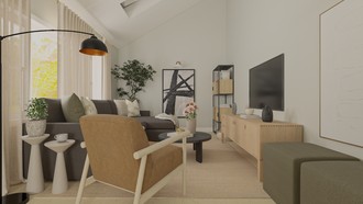 Transitional, Midcentury Modern Living Room by Havenly Interior Designer Luis