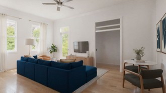Midcentury Modern, Warm Transitional Living Room by Havenly Interior Designer Maria