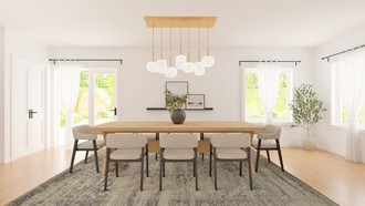 Warm Transitional Dining Room by Havenly Interior Designer Constanza